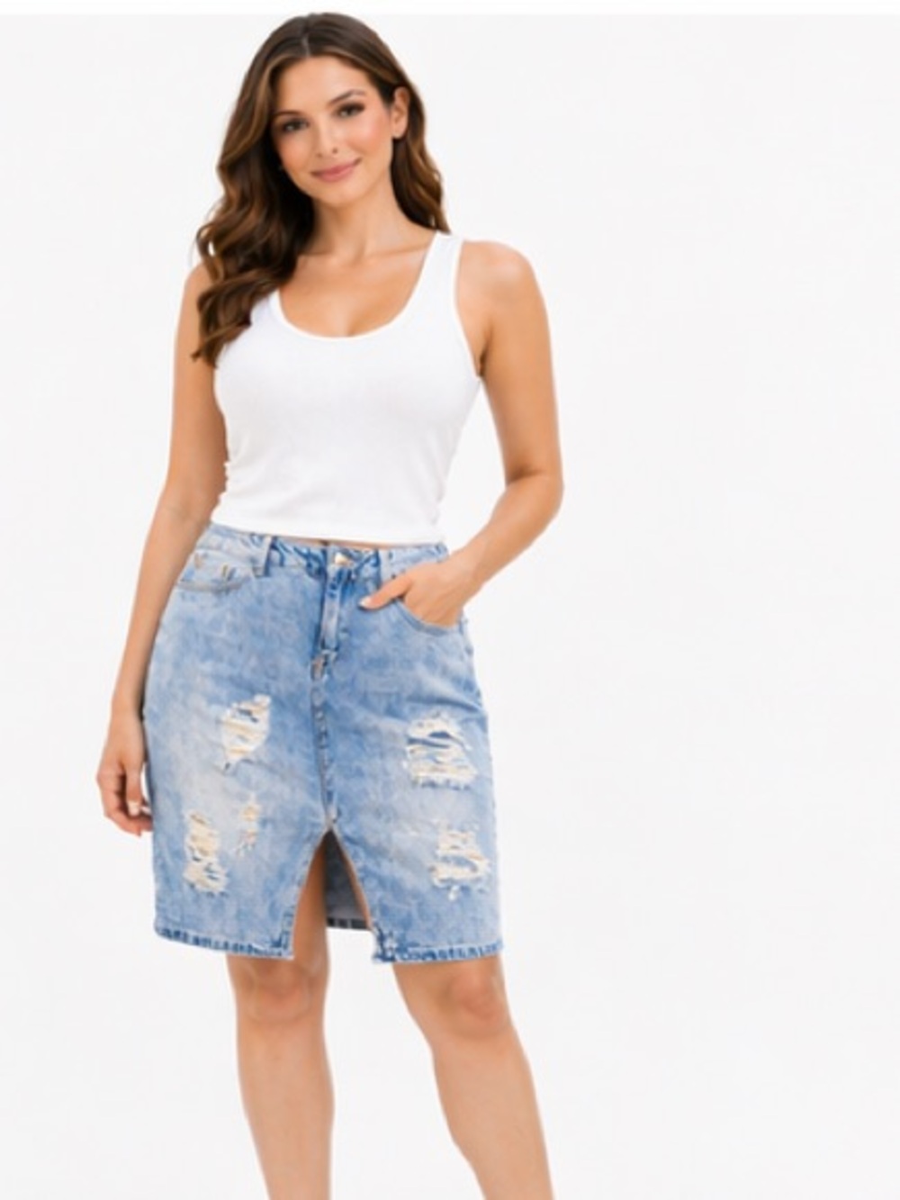 Vanilla Star Blue Denim Skirt